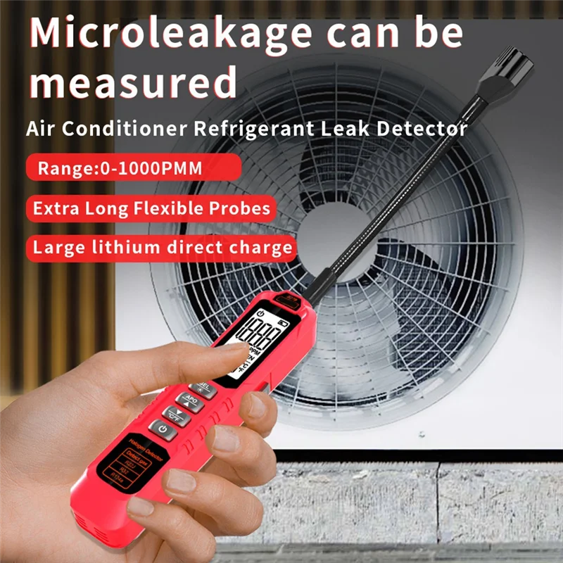 BAAY 0-1000PPM Detector de fugas de refrigerante HVAC aire acondicionado CFC HFC HCFC HC HFO probador GL77B