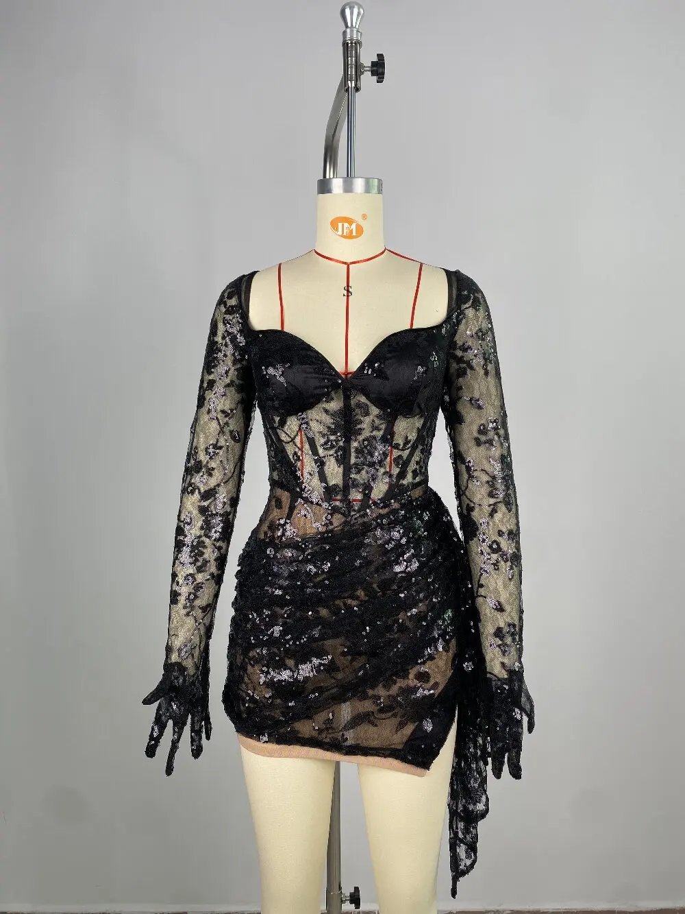 Robe Longue Noire Élégante en Dentelle pour Femme, Jupe Courte Plissée, Sexy, Col en V, Chic, Boîte de Nuit, Soirée, Nouvelle Mode, Envoi de 72h