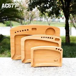 Wooden Rolling Tray Rolled Handmade Rolling Tool Multifunctional Bamboo Tray With Paper Cone Holder Smoking Accessories