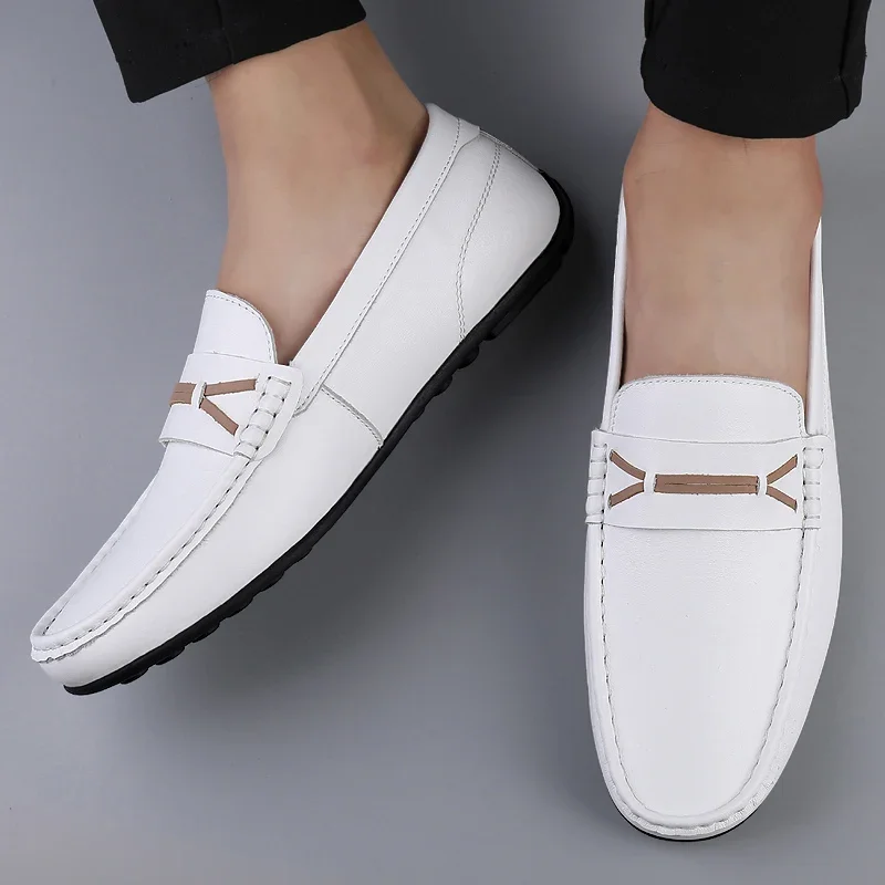 

Genuine Cow Leather Loafer Casual Shoes Loafers for Men Slip on Shoes Driving Flats Casual Moccasins for Men Dress Party Loafers