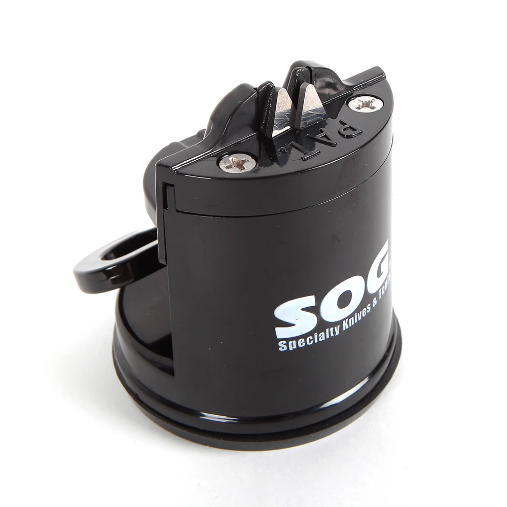 SOG Countertop Sharpener Portable Manual Knife Sharpening Tool w/ Suction Cup for all SOG Knives, EDC Compact Knife Sharpener