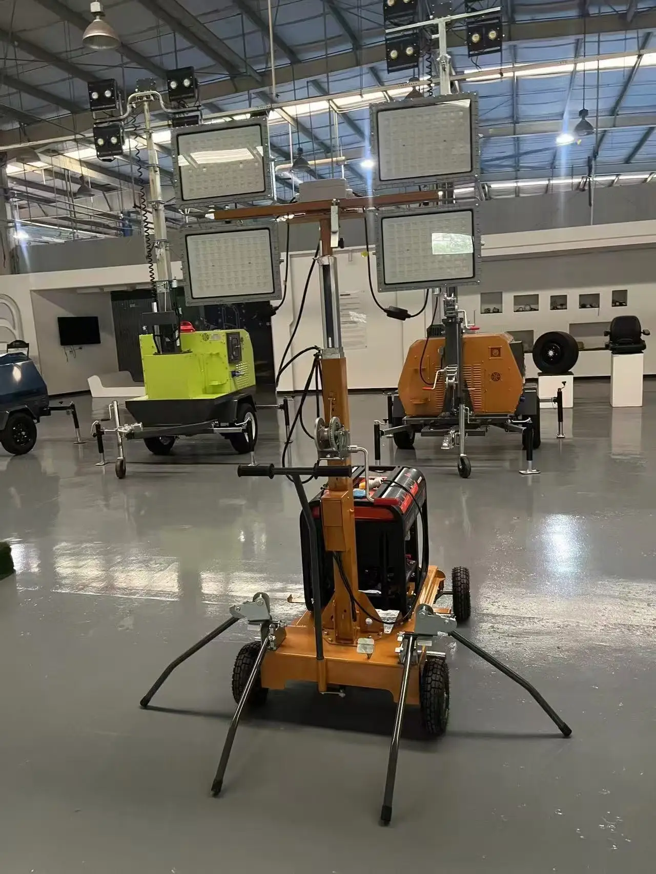 2025 New Mobile Portable Telescopic LED Light Tower with  Generator 5m 7m 9m Manual Remote Control Lighthouse for Outdoor