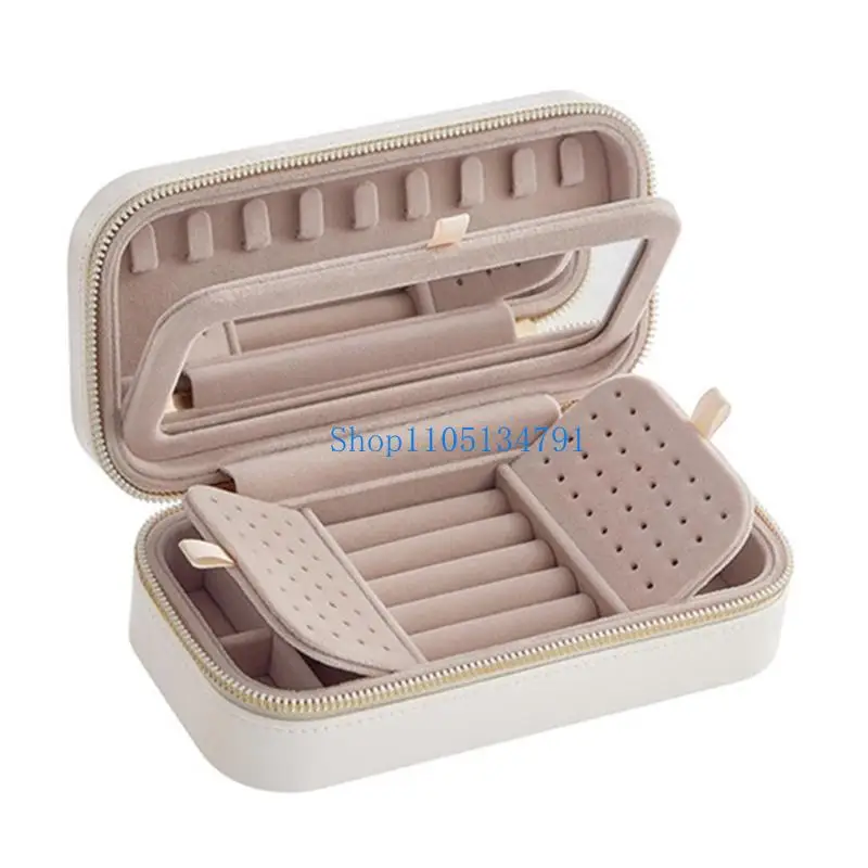 

98km PU Leather Jewelry Box with Multiple Compartments Accessory Organization Box