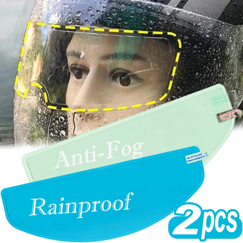 Casco de motocicleta transparente antivaho, película a prueba de lluvia, lente duradera, pegatina de recubrimiento Nano, accesorios para casco de