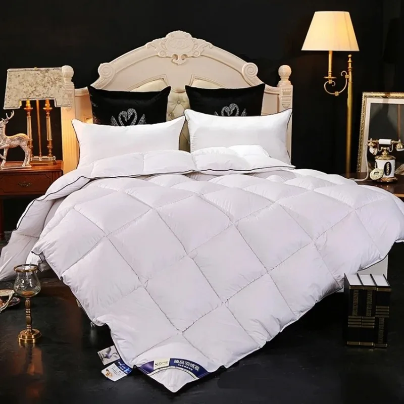

95% Cotton White Goose/Duck Down Duvet Goose Bed Velvet Comforter Queen King Feather Quilts Winter Keep Warm Cotton Shell Quilt