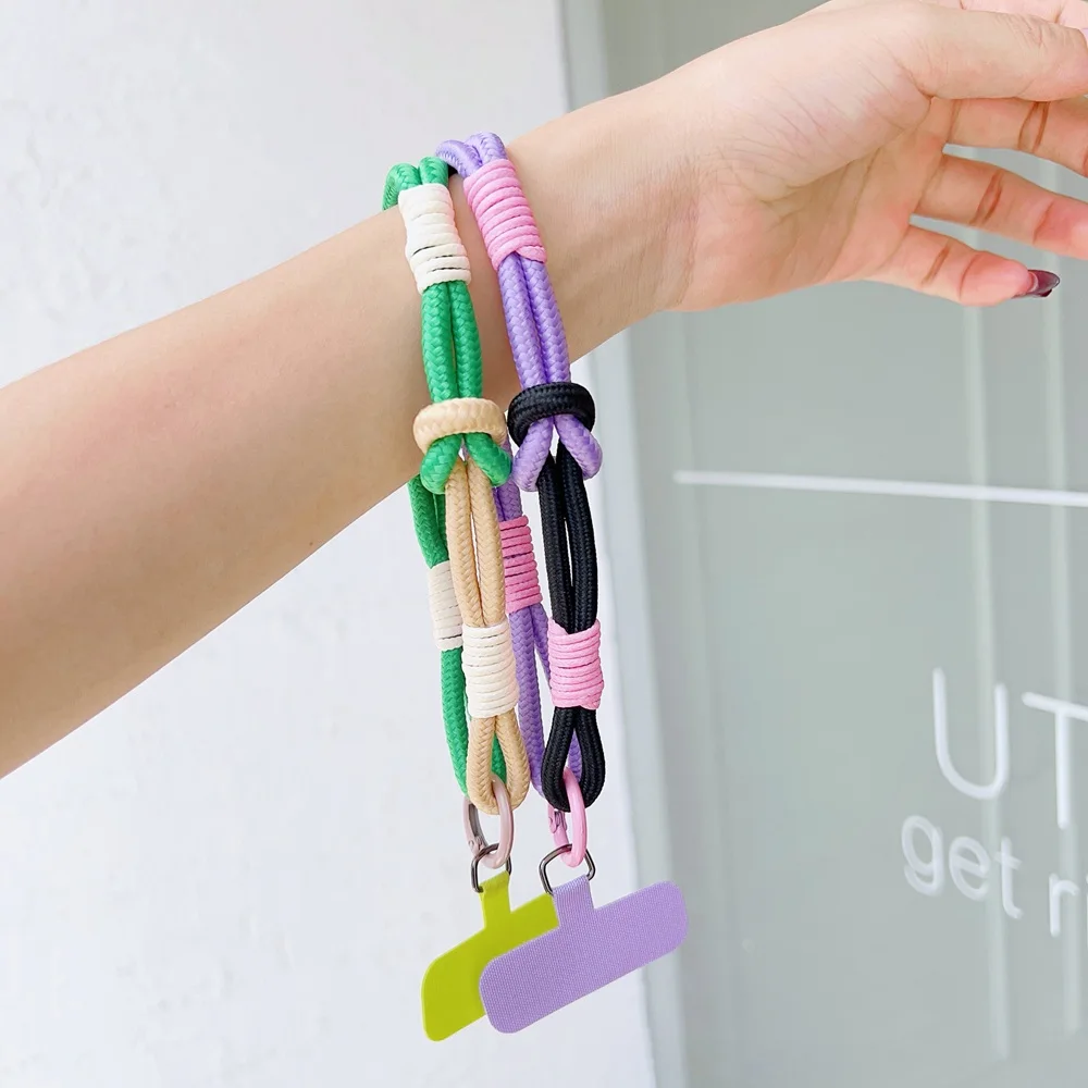 iNS كاندي العالمي الحبل شريط للرسغ ملحق الهاتف المحمول لونين اليد سحب حبل قصير قلادة الزخرفية للهواتف