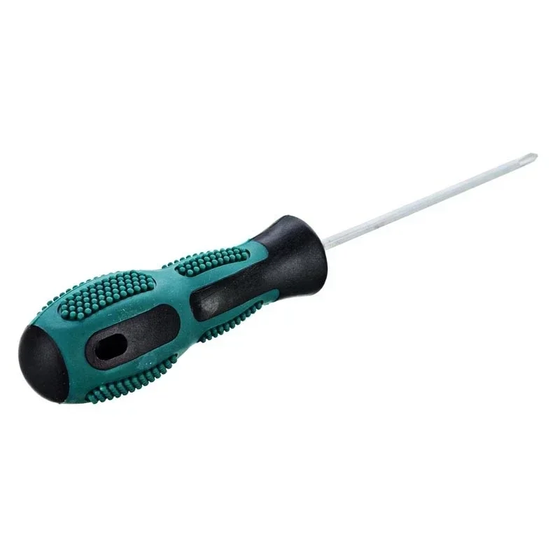 Compact Dualuse Screwdriver, 2 In 1 Slotted Cross Bolt Driver With Nonslip Handle, Magnetic Head Green+Silver Tone