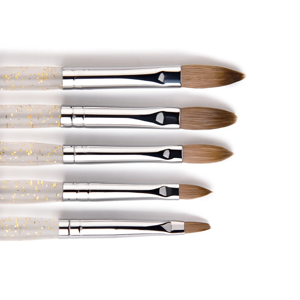 Kolinsky Sable Nail Brush Set Professional Black Acrylic UV Nail Gel Painting Nail Extension Brush Nail Art Manicure Tools