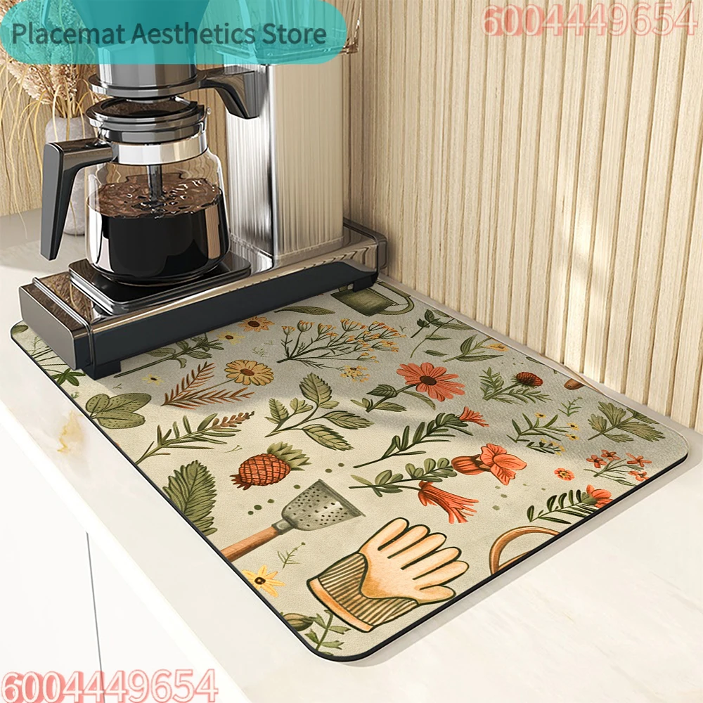 Antiskid Kitchen Absorbent Draining Mat Gardening Super Absorbent Draining Coffee Dish Drying Mat Quick Dry Bathroom Drain Pad