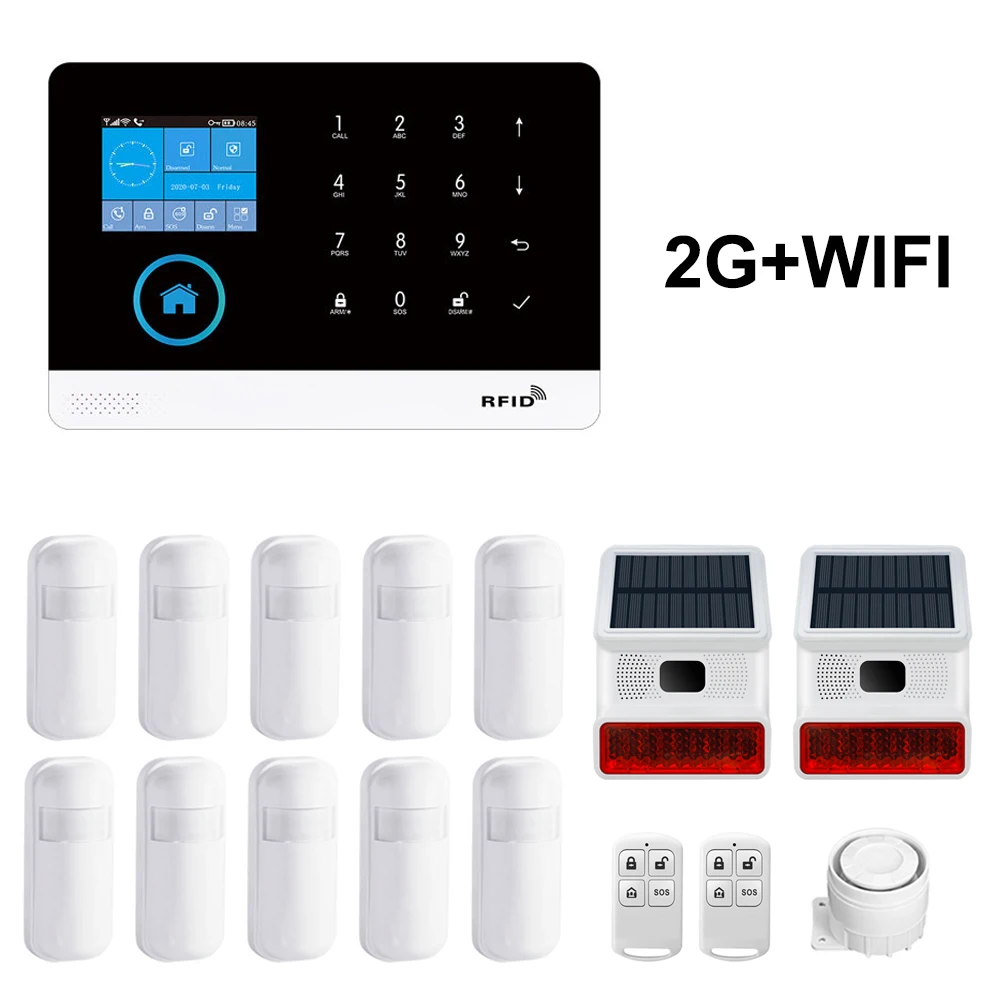 Imagem -01 - Wireless Home Security Alarme Host Kits Faça Você Mesmo Acessórios Personalizados para Tuya Smart App Controle Sistema de Roubo Wi-fi 2g Gsm 433mhz wireless home security alarme host kits faca voce mesmo acessorios personalizados para tuya smart app controle sistema de roubo wi fi 2g gsm 433mhz 01