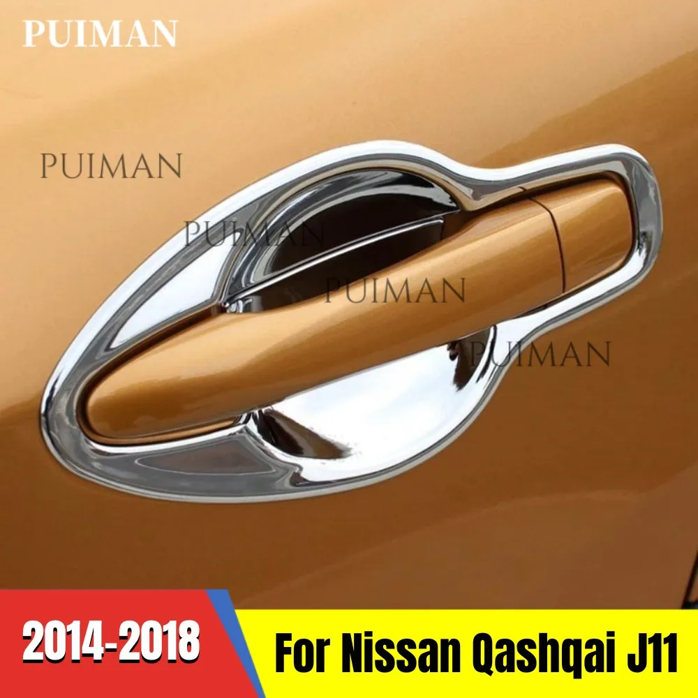 For Nissan Qashqai J11 2014-2017 2018 2019 2020 ABS Chrome Car Door Handle Bowl Covers Trim Sticker Auto Styling Accessories