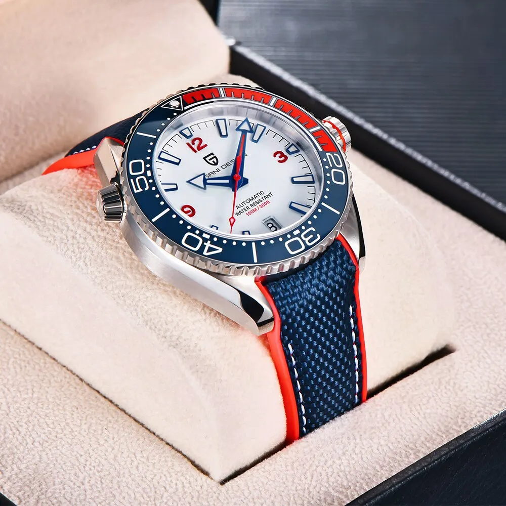 Pagani Design Klassiek Luxe Heren Automatisch Horloge Saffier Glas Mechanisch Polshorloge Rvs 100M Waterdichte Horloges
