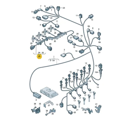 1.8 2.0 Engine Injector Cable Wiring Harness Line For Audi A3 S3 8P TT TTS Q3 06J971082D 06J971082A 06J971082B