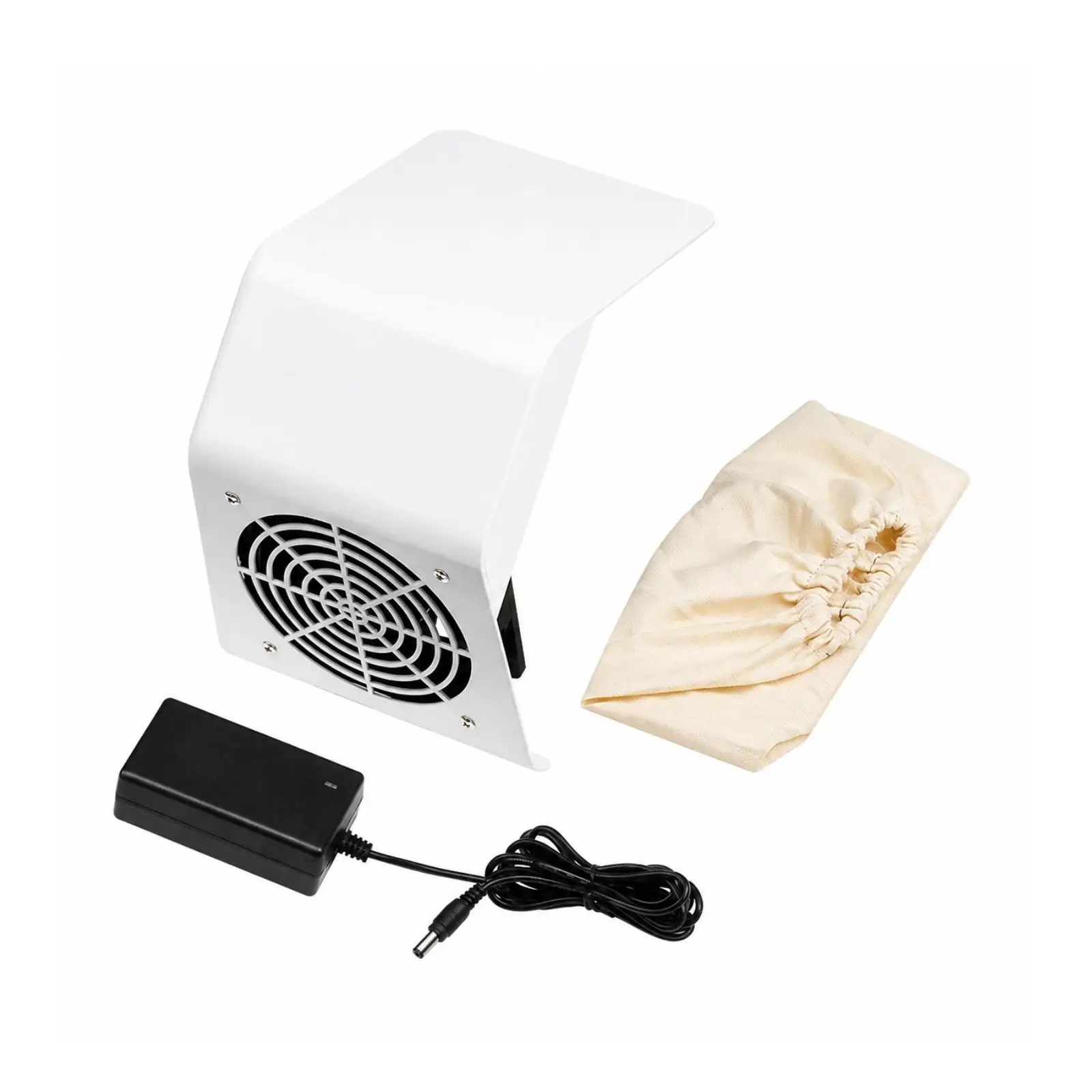 Bench Top Jewelry Dust Extractor Compact Polishing Debris Suction Fan with Black Safety Grille for Fine Detail Work