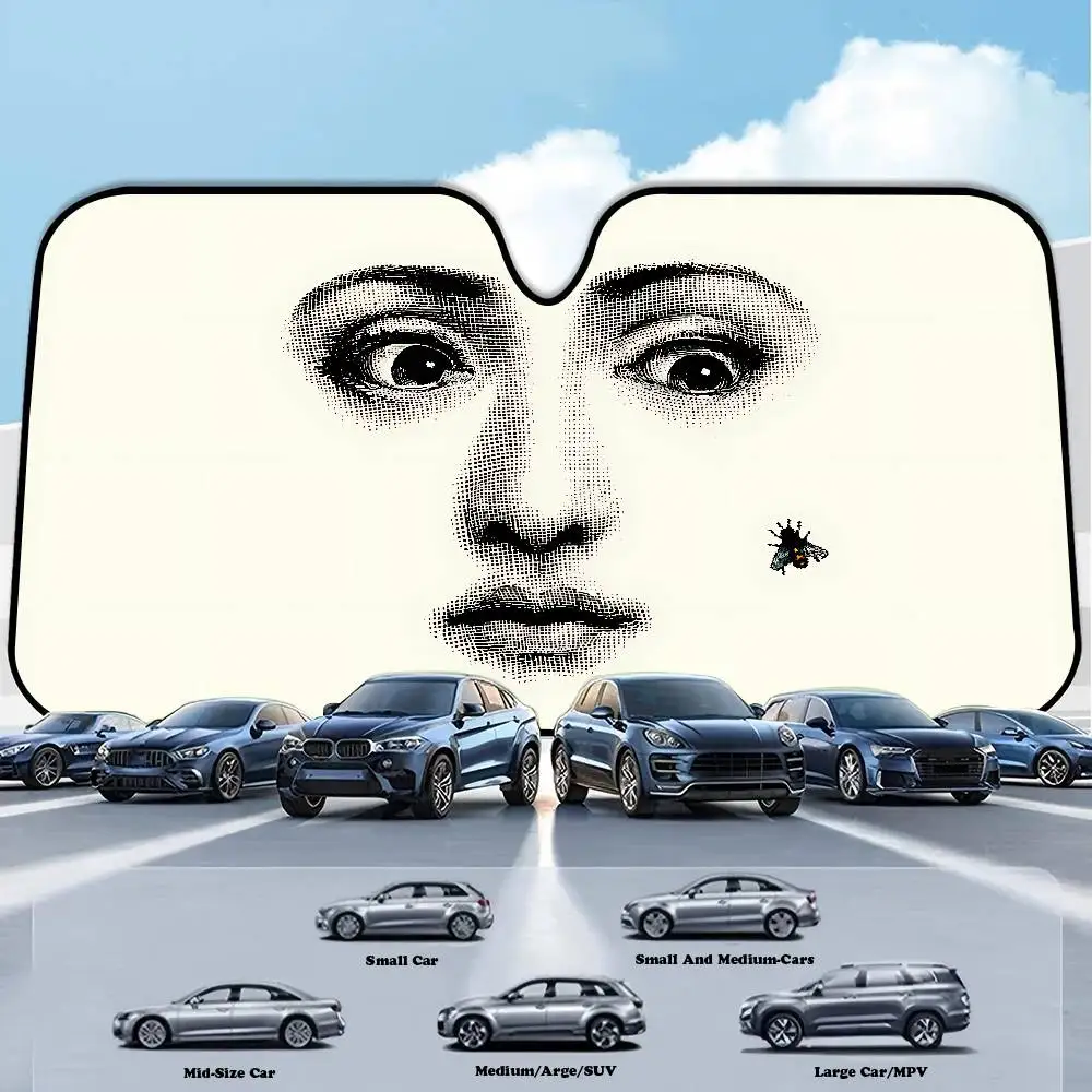 

Солнцезащитная шторка для бокового окна автомобиля Face Art P-Piero F-Fornasetti, защита от УФ-лучей, тканевая пленка-козырек от солнца