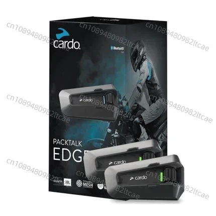 PACKTALK Edge Motorcycle Bluetooth Communication System Headset Intercom - Dual Pack  Black