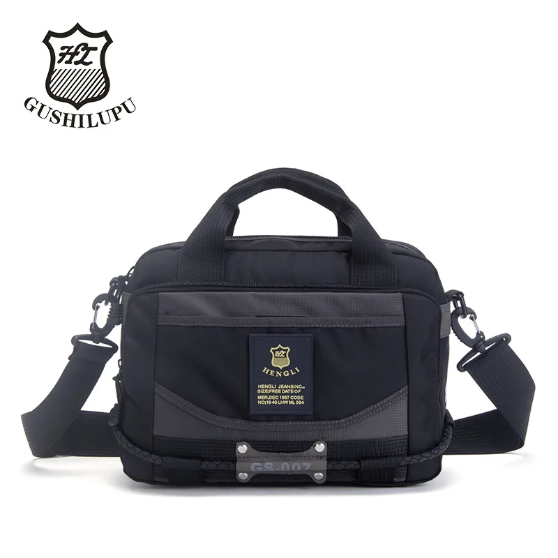 Borsa a tracolla singola da uomo in tessuto Oxford impermeabile con tasche multiple per il trasporto, valigetta portaoggetti per computer di grande capacità