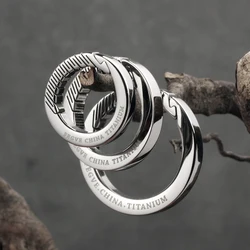 Titanium Men No Spring Car Key Chain Rotatable Buckle Waist Hanging Luxury Keychain Ultra Lightweight EDC Key Ring Holder Gift