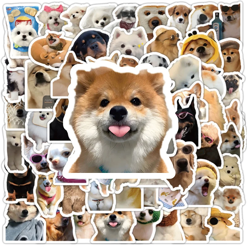 100 folhas dos desenhos animados filhote de cachorro à prova dwaterproof água graffiti adesivos bagagem copo guitarra portátil decoração adesivos engraçado kawaii cão decalques