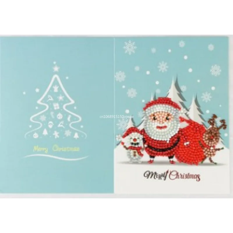 New 5D DIY Diamond Painting Christmas Card Thanksgiving Diamond Cross Stitch Kit Holiday Greeting Card Thank You Card Christmas