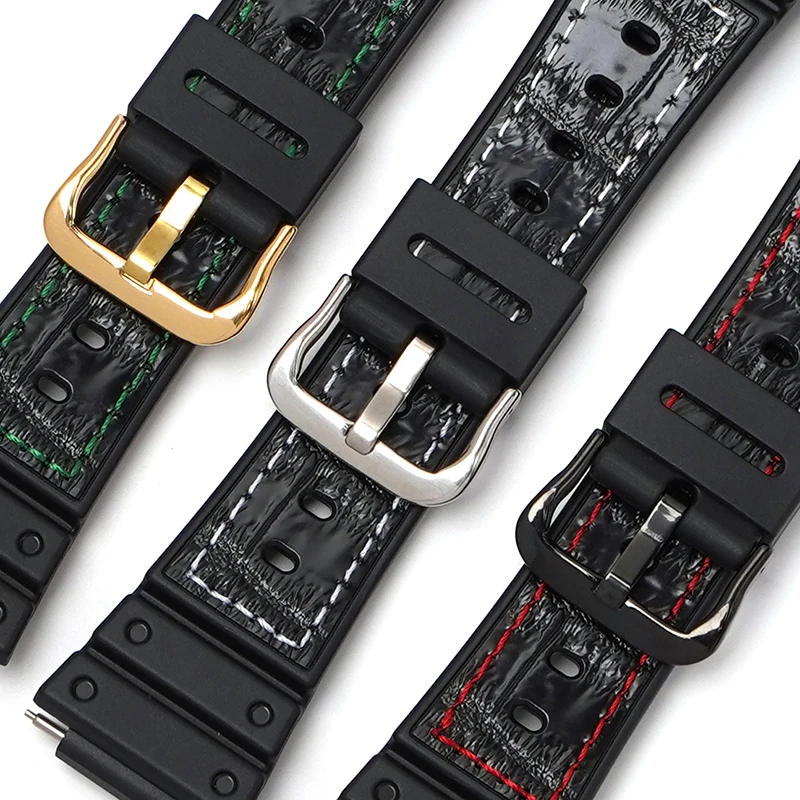 16mm Leather+silicone strap Protective case for small square DW-5600E DW-5600BB DW-5600 GW-M5610 GWX-5600 GLX-5600