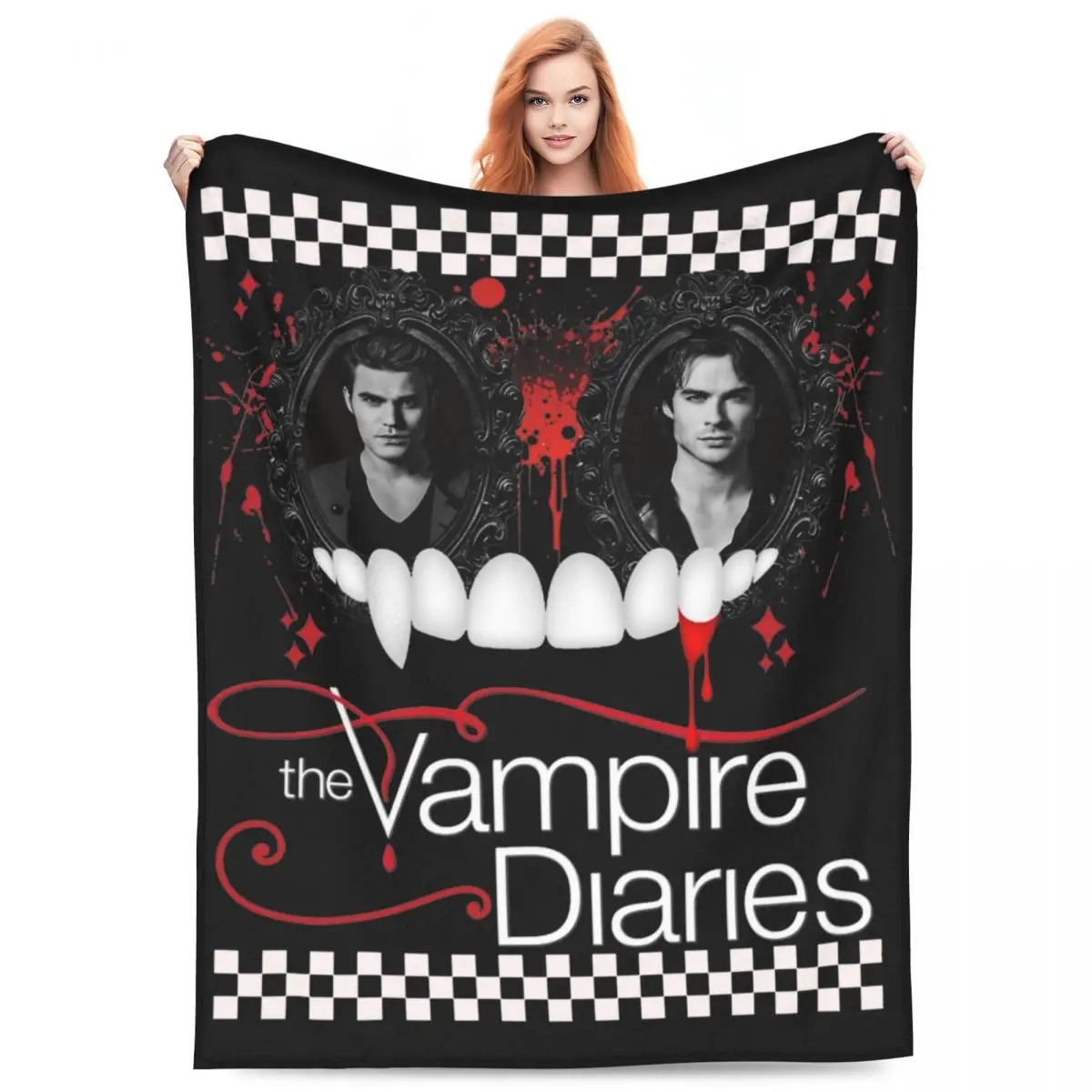 The Vampire Diaries Blankets Flannel Summer Multi-function Ultra-Soft Throw Blankets for Bed Car Bedding Throws