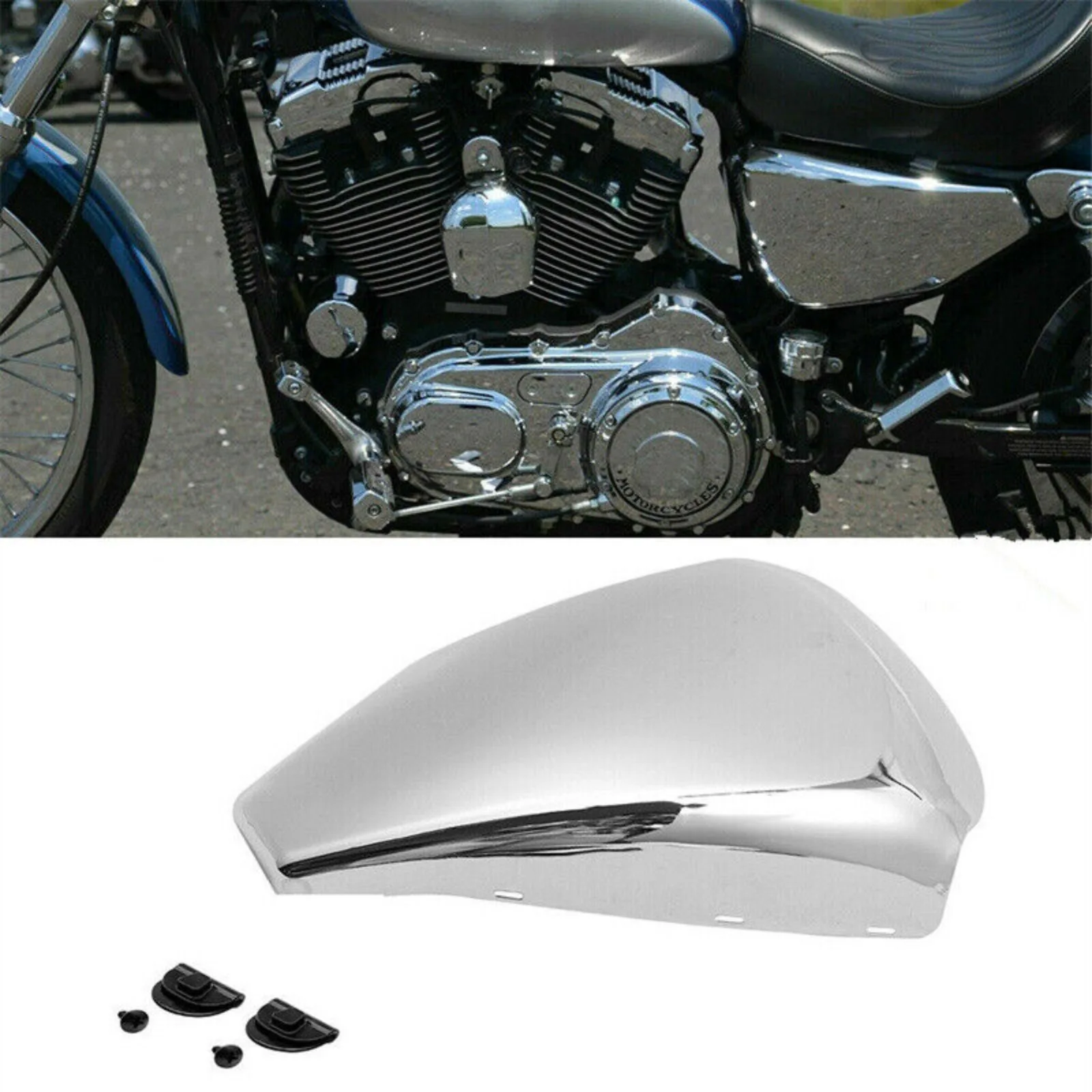 Penutup baterai sisi kiri krom untuk 2004-2013 Harley Sportster XL1200 XL883 48 72