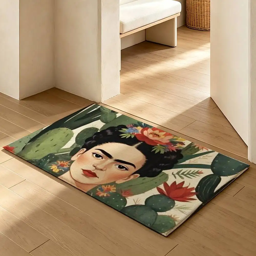 Artist iconic F-Frida K-Kahlo  Soft Absorbent Decorative Floor Mat for Bathroom Entryway Living Room