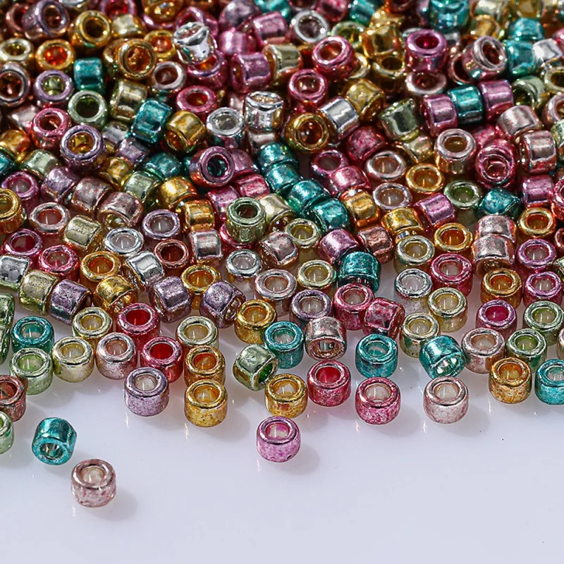720 قطعة ميوكي الخرز الألوان المعدنية 2 مللي متر 10 جرام الزجاج الخرز DIY بها بنفسك صنع المجوهرات الحرفية قلادة سوار إكسسوارات الجملة حبة