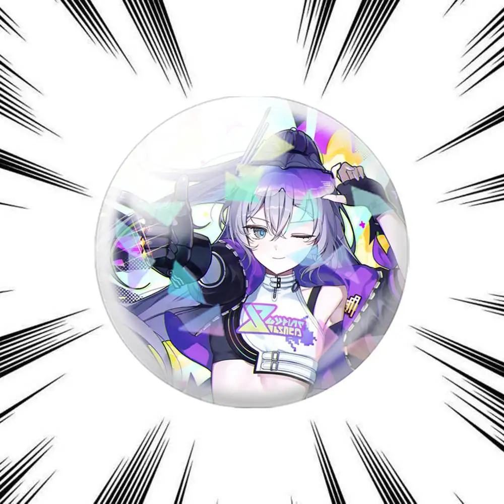 Silver Wolf LV.999's Honkai Star Rail HSR  75mm 44mm 25mm Accessories Toys Badge Brooch Backpack Hat Pins view 4