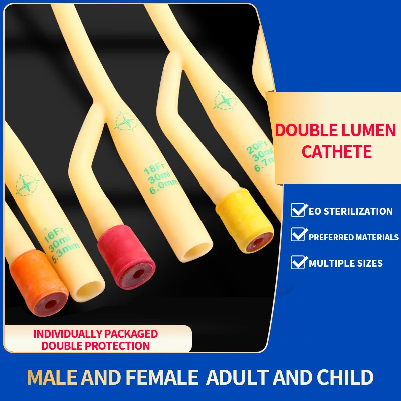 Urine Catheter with Soft Valve for Children Adult Medical Sterilization Two Way Latex Foley Catheter Disposable Urinary Catheter