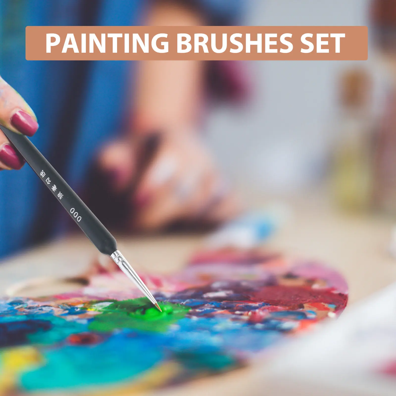 3Pcs Wolf Hair Liner Brushes Detail Art Set Miniatures Acrylic Watercolor Oil Gouache Painting 000 00 0 Painting