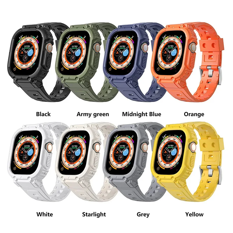 Etui na pasek do Apple Watch Ultra 2 49 mm 44 mm 41 mm 40 mm Bransoleta TPU do zegarka Iwatch 9 7 8 6 5 4 Pasek sportowy Akcesoria