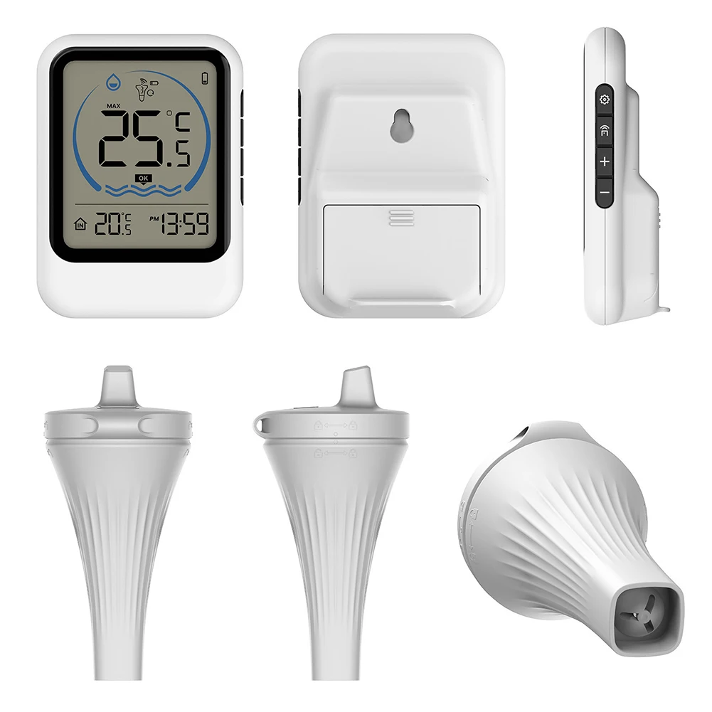 Smart Pool Thermometer IPX7 Waterproof Swimming Pool Thermometer Digital Pool Thermometer for Ice Bath Tub Fishbowl Pond Hot Tub