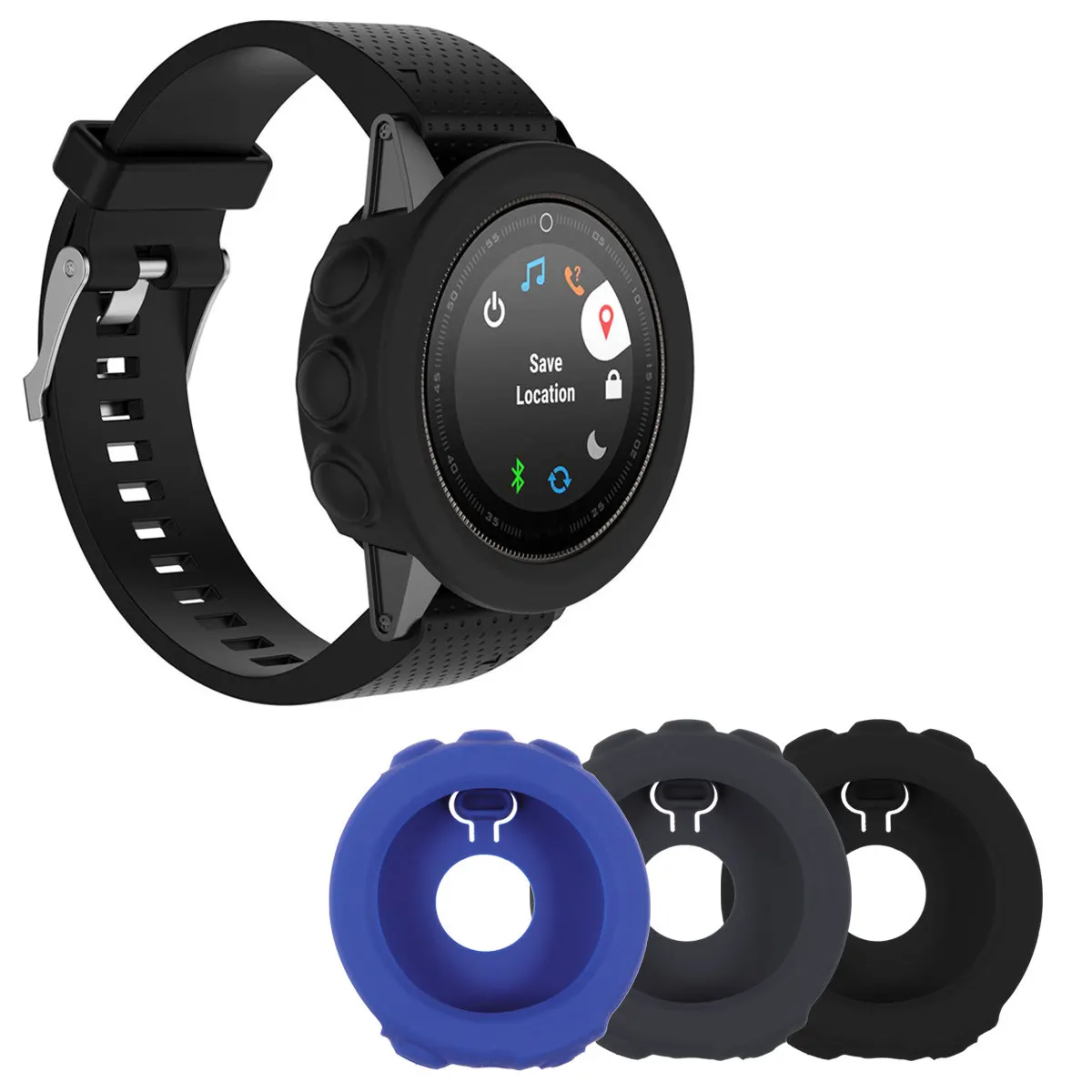 

Чехол для корпуса умных часов 5X, силиконовый защитный чехол для ремешка, удобный, приятный для кожи, легко устанавливается и снимается.