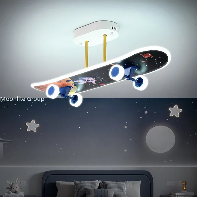 Children's Lights Bedroom Ceiling Lights Simple Modern Astronaut Star Scooter Cartoon Creative Space