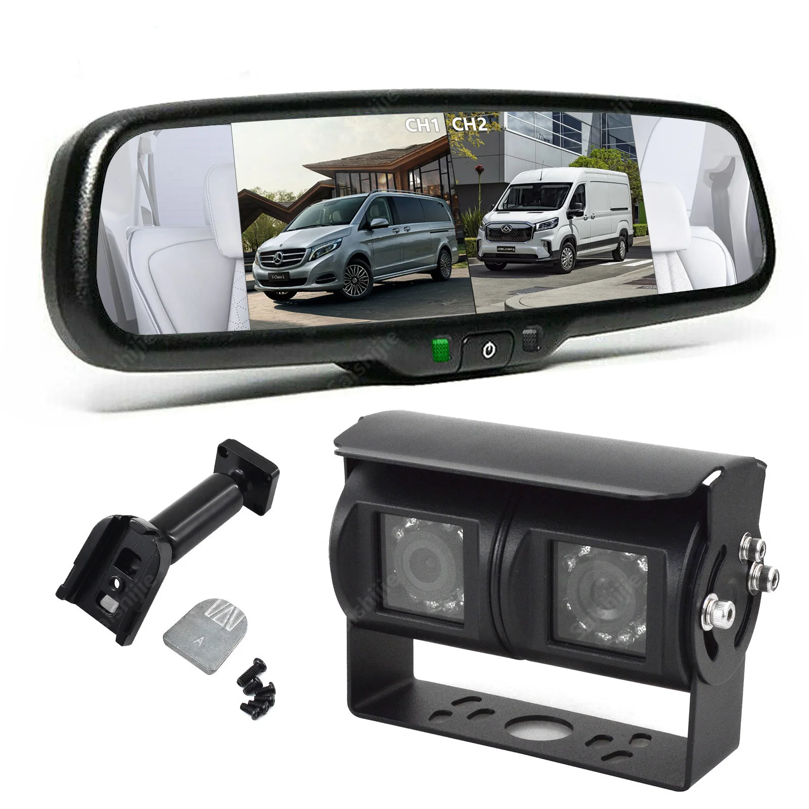 Dual Lens Truck Reversing Camera with 6.86