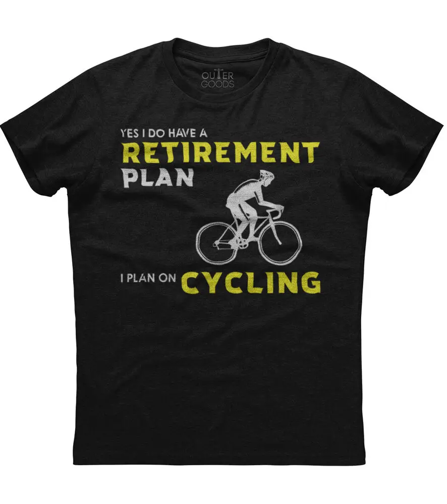 

Retirement Plan Cycling Mens Short Sleeve New Cotton Black T-shirtHigh quality 100% cottonY2K High brand