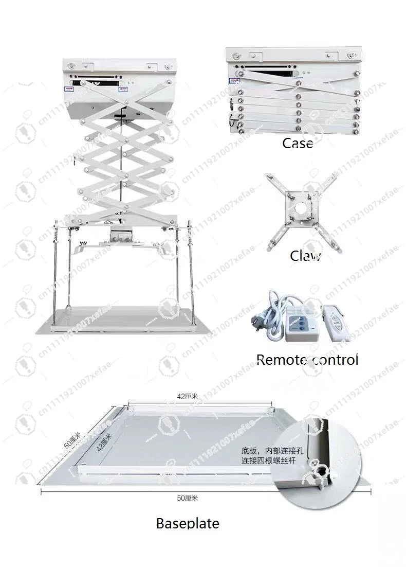 Electric Projector Lifting Mechanism Scissor Electric Projector Ceiling Installation and Remote Control
