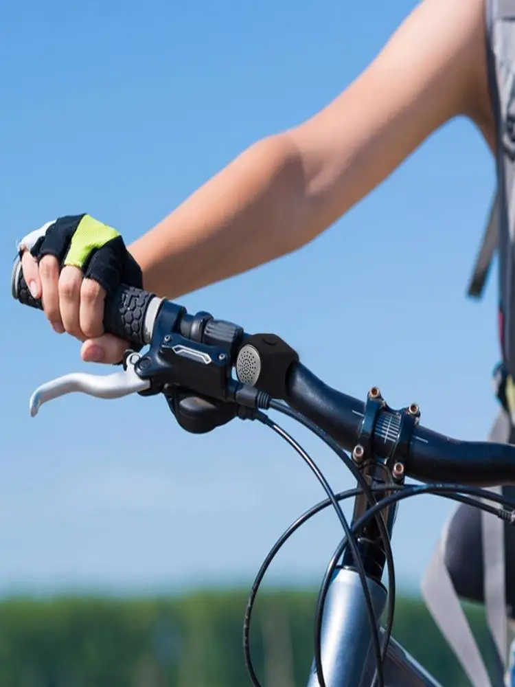 AliExpress DOMEN Bicycle Electric Horn Cycling Warning Bell 3 Sound Modes Loud Handlebar Horn for MTB Road Bike Safe Riding Bicycle Accessories