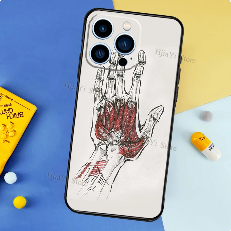 Human Anatomy Case For iPhone 13 Pro Max 12 Mini 11 14 15 16 XS MAX XR Plus Silicone Phone Cover