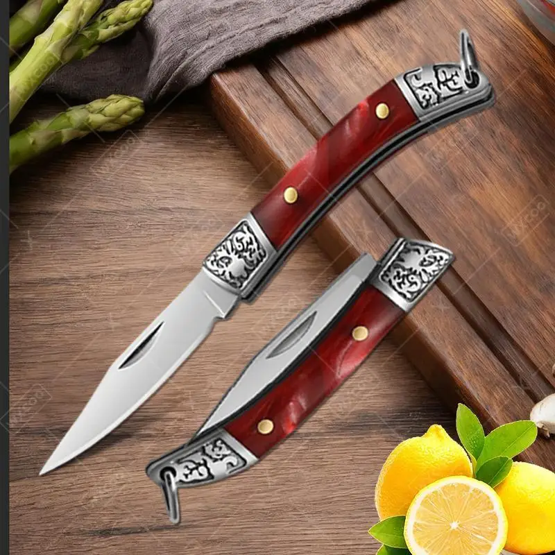 

Бытовой мини-нож из нержавеющей стали, нож для очистки фруктов, кухонные аксессуары с нескользящей ручкой, складной карманный нож