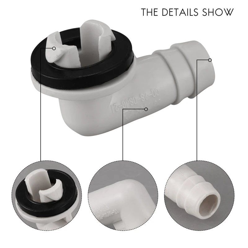 Air Conditioner Ac Drain Hose Connector Elbow Fitting With Rubber Ring For Mini-Split Units And Window Ac Unit 3/5 Inch(15Mm)