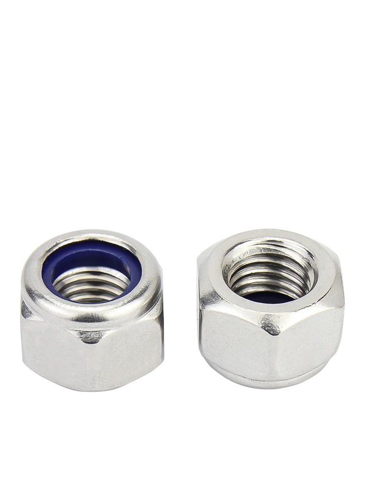 M3 M4 M5 M6 M8 M10 M12 M14 M16 M18 M20 M22 24 304/316 stainless steel hexagonal nylon inserts self-locking nuts Nylon lock nuts