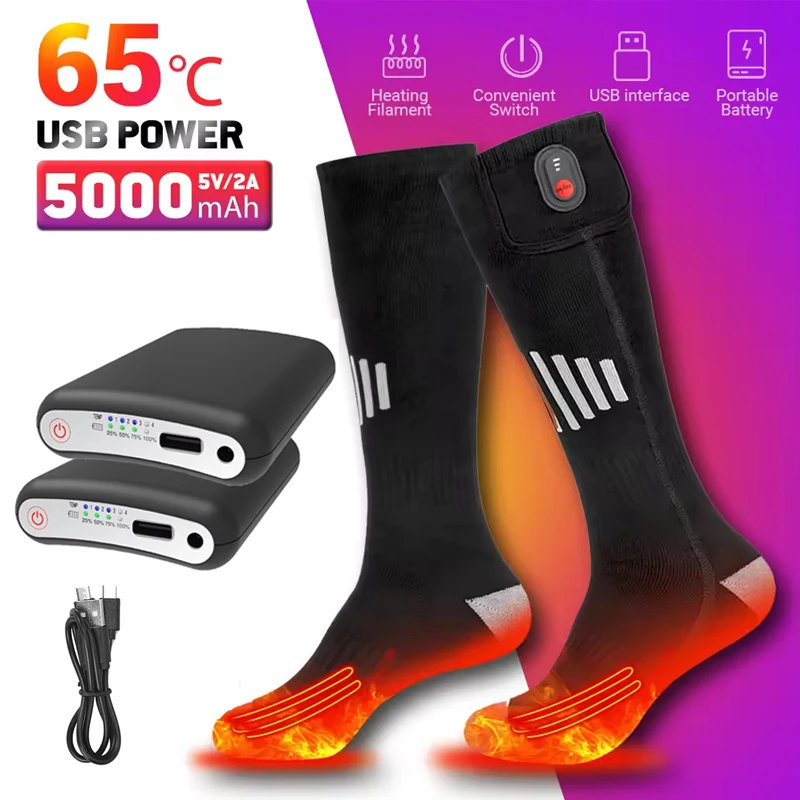 5V 5000mah chaussettes chauffantes batterie App télécommande Lipo piles chaussettes d'hiver gants chauds genouillère batterie externe Rechargeable