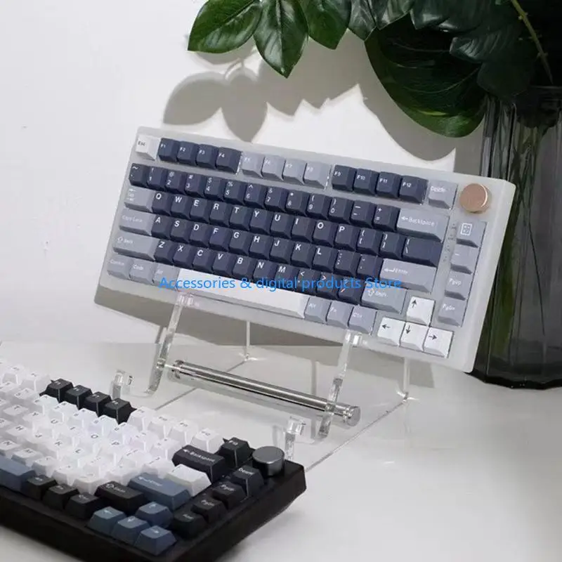 77JD Detachable Transparents Keyboards Stand Multipurpose Storage For Tablets Computer Accessories Platinums Reinforced Frame