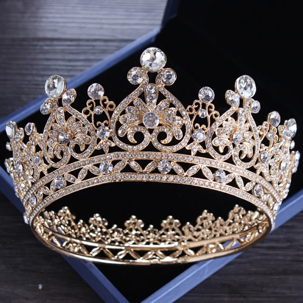 

Crystal Vintage Royal Queen King Tiaras and Crowns Men/Women Pageant Prom Diadem Hair Ornaments Wedding Hair Jewelry Accessories