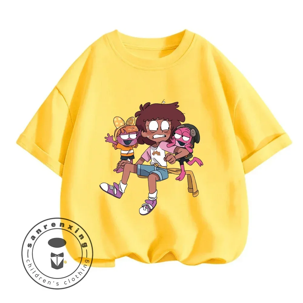 2024 All-new Summer Boys Casual Sports Short Sleeve T-shirt 2D Cartoon Amphibia Children's Clothing Children's Top Ages 2-16