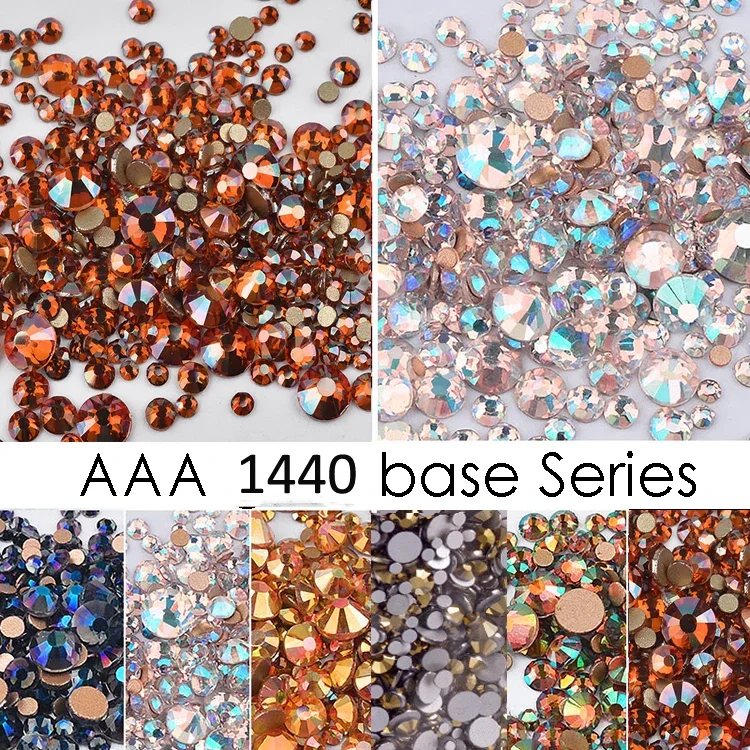 1440pcs Crystal Nail Rhinestones AB Gem Mixed Size for Nail Art Decorations, SS6-SS20