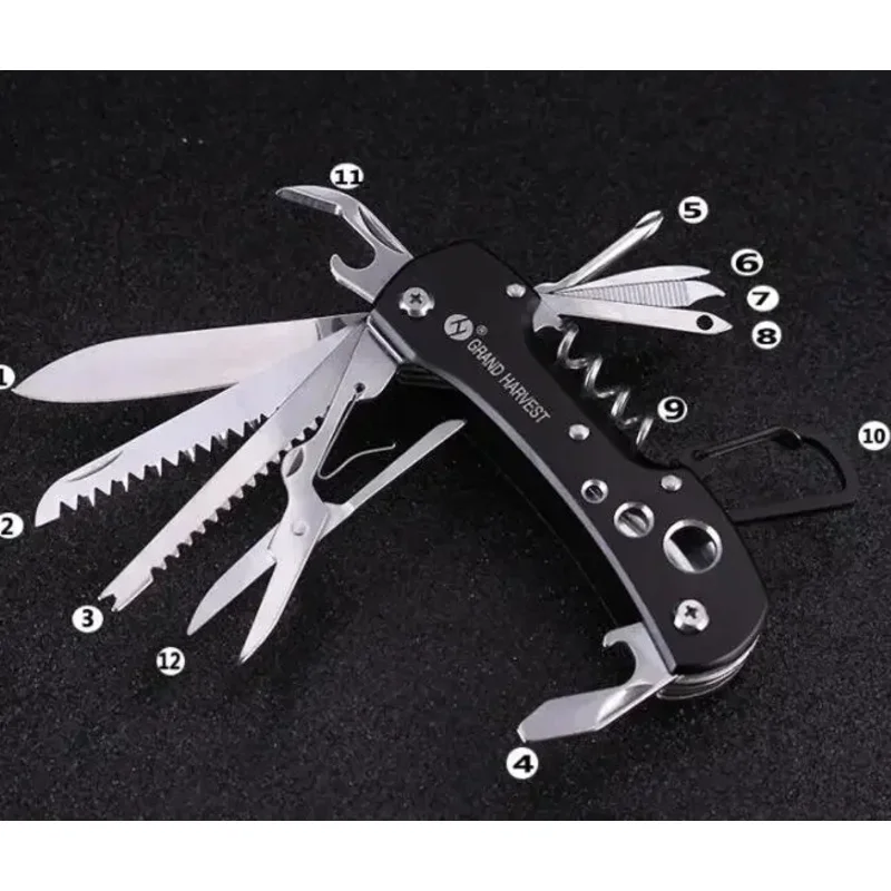 Functional Swiss Army Stainless Steel Folding Knife Multifunctional Army Knives Pocket Hunting Camping Survival Outdoor Knives